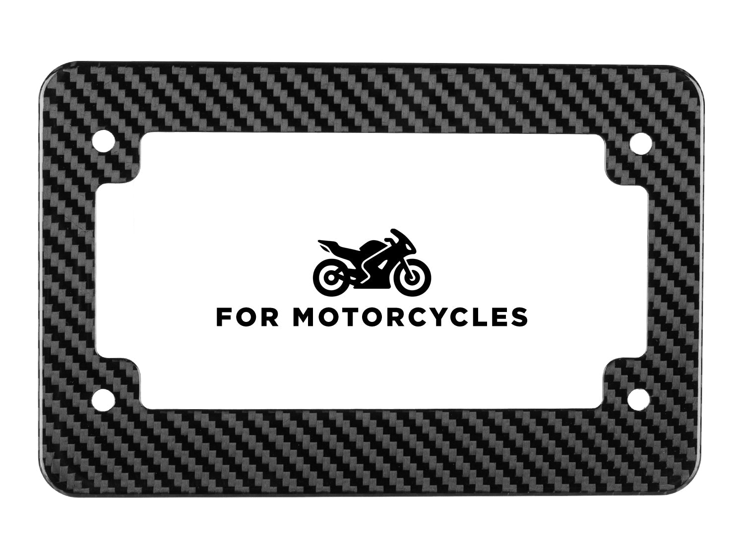 Carbon Fiber Motorcycle License Plate Frame - Gloss Finish