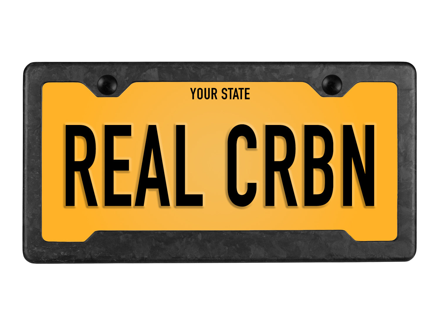 Forged Carbon Fiber License Plate Frame - 2 Holes Angled Bottom - Matte Finish