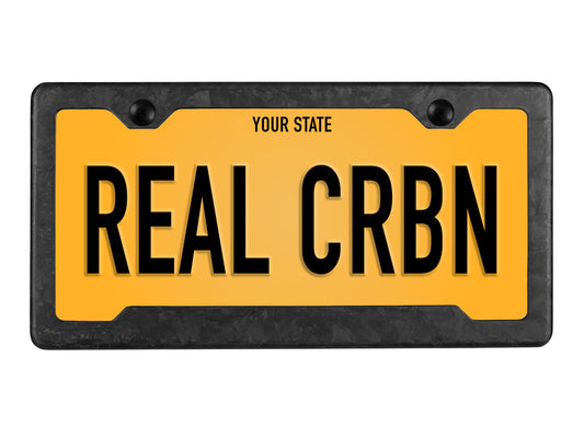 Forged Carbon Fiber License Plate Frame - 2 Holes Angled Bottom - Matte Finish