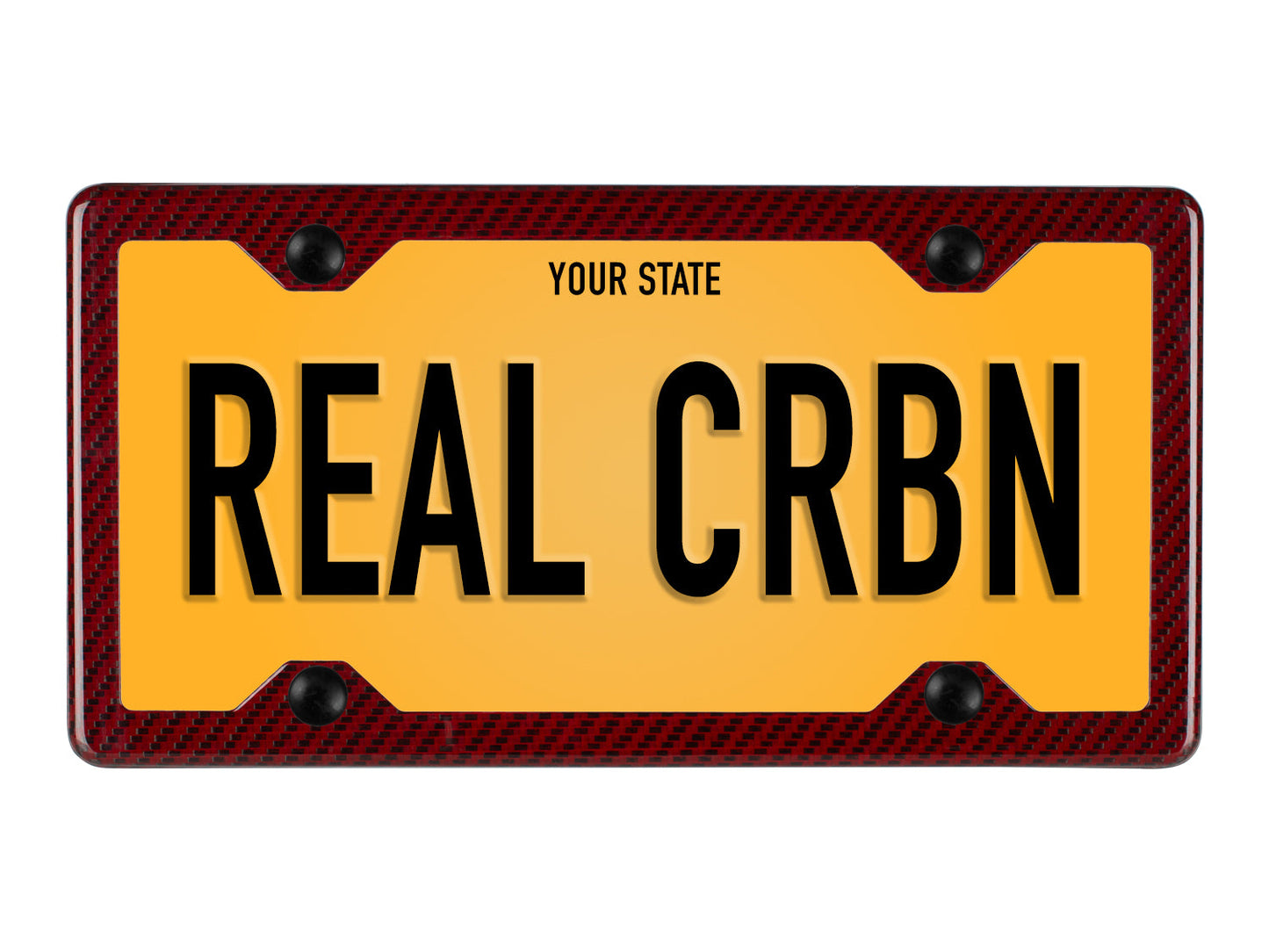 Red carbon fiber aramid fiber/kevlar license plate frame