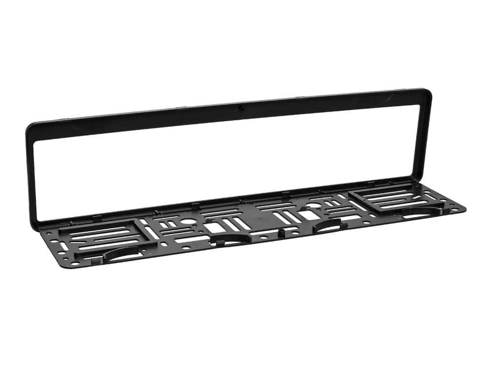 Carbon Fiber Euro license plate frame, open